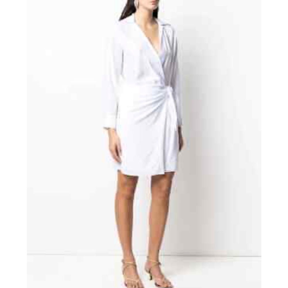 Vince White Long Sleeve Dress